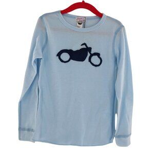 Jack & Nicole Moto Graphic Tee Kids 6 Blue Minimalist Simple Playdate Casual NWT